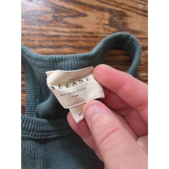 Sezane Marcelo Tank Top In Green Sz Medium - Picture 3 of 5